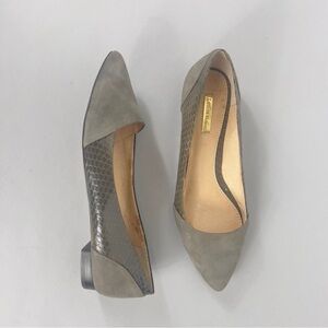 Louise et Cie Gray Leather Suede Flats